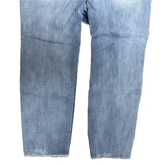 A.N.A Women's Size 10 Blue Light Wash Rose Embellished Distressed Stretch Jeans - Picture 4 of 8